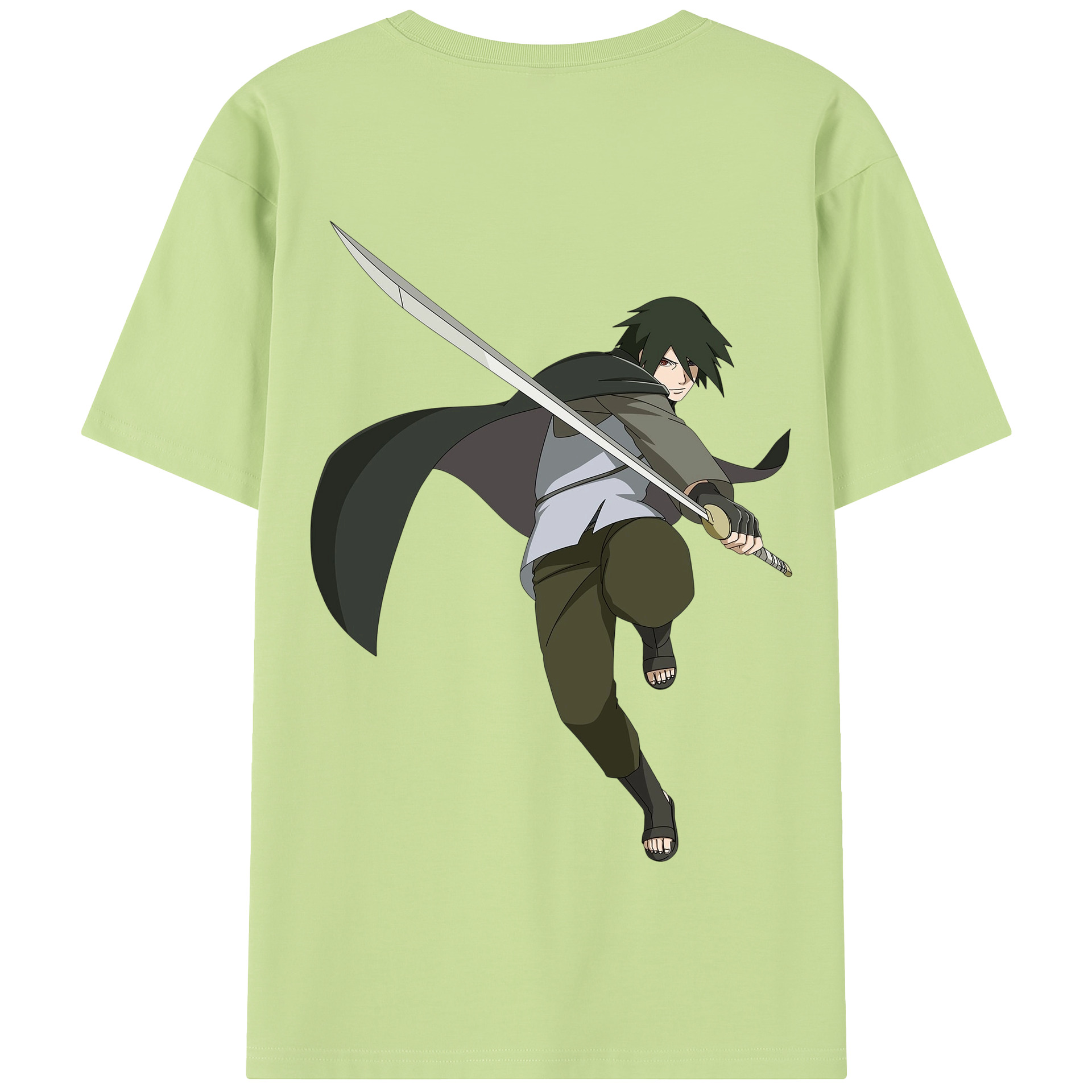 （画像用） NARUTO -ナルト- うちは サスケ Uchiha Sasuke 綿100％半袖Tシャツ（背面プリント）